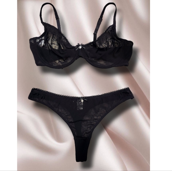 Sexy Black 2pc Bra & Thong Panty Set by Varsbaby - Picture 12 of 12